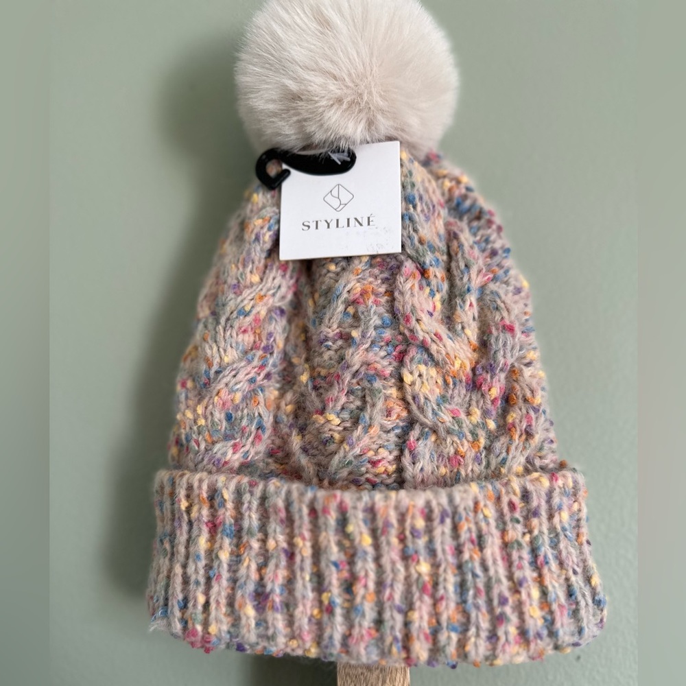 NWT Styline Beanie Confetti Print OS